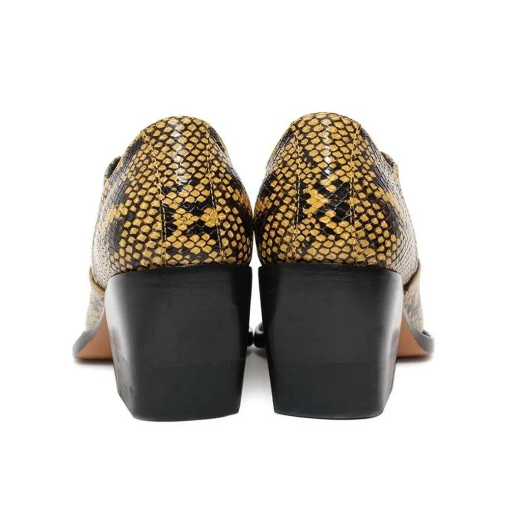 CHLOÉ Rylee Python-Print leather low boot sz 37 - Picture 5 of 8